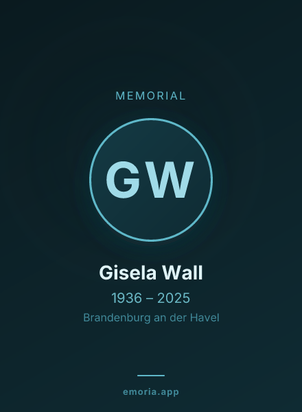 Memorial portrait of Gisela Wall