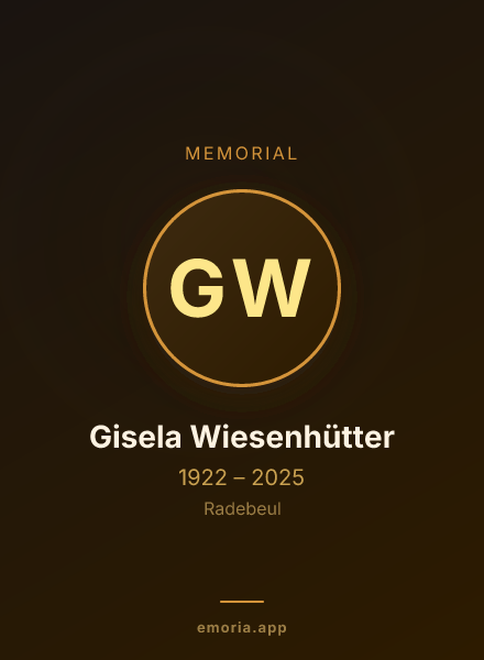 Memorial portrait of Gisela Wiesenhütter