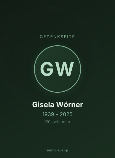 Gedenkportrait von Gisela Wörner