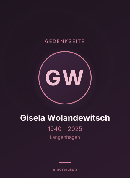 Gedenkportrait von Gisela Wolandewitsch