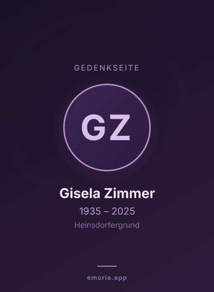 Gedenkportrait von Gisela Zimmer