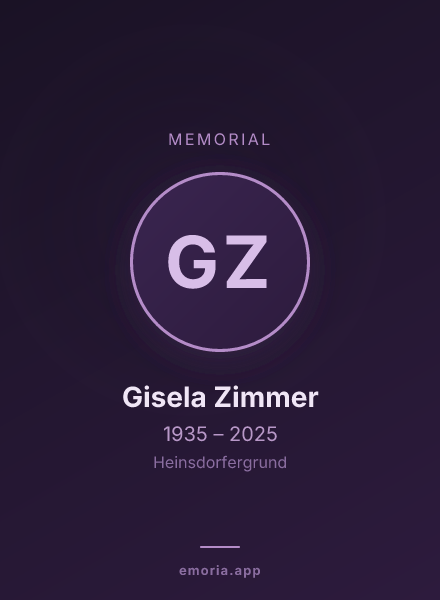 Memorial portrait of Gisela Zimmer