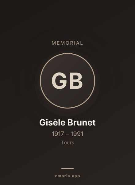 Memorial portrait of Gisèle Brunet