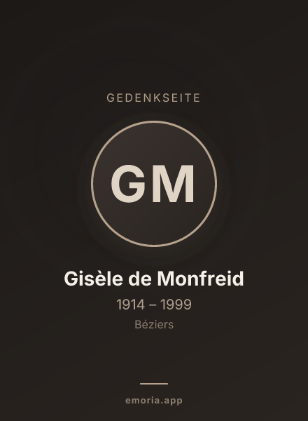 Gedenkportrait von Gisèle de Monfreid