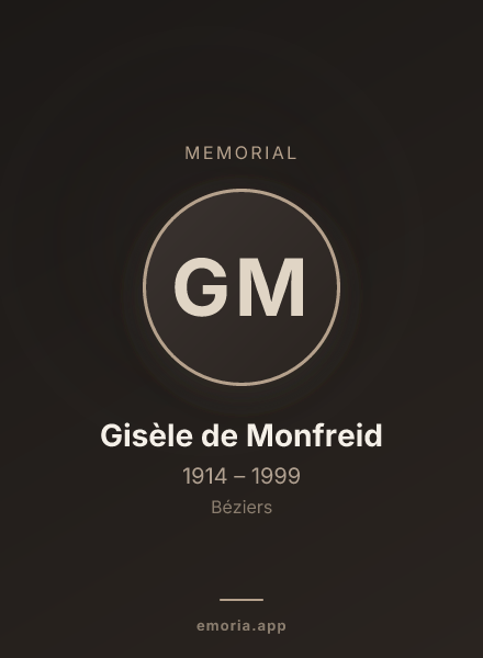 Memorial portrait of Gisèle de Monfreid