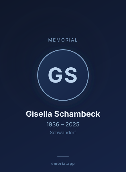 Memorial portrait of Gisella Schambeck
