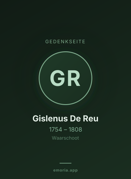 Gedenkportrait von Gislenus De Reu