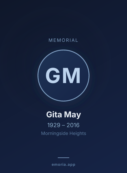 Memorial portrait of Gita May