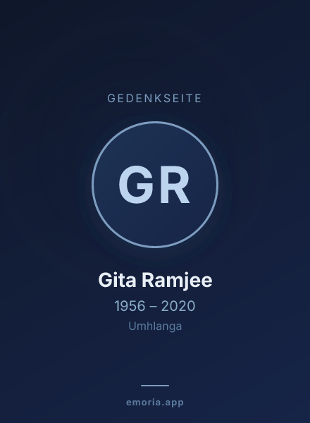 Gedenkportrait von Gita Ramjee