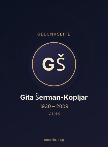 Gedenkportrait von Gita Šerman-Kopljar