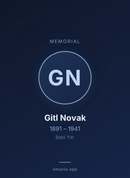 Memorial portrait of Gitl Novak