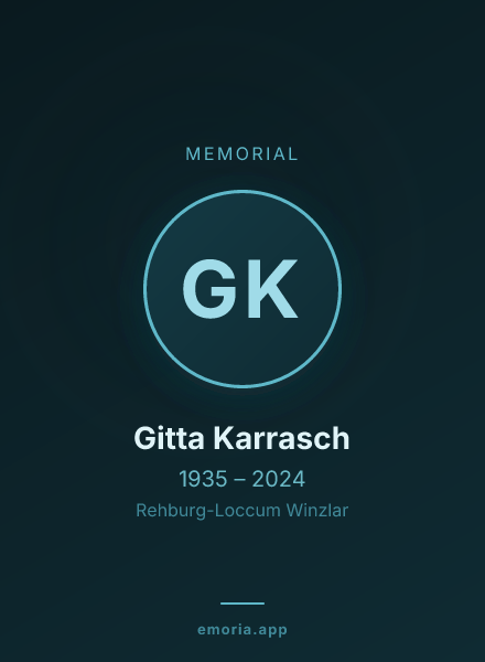 Memorial portrait of Gitta Karrasch