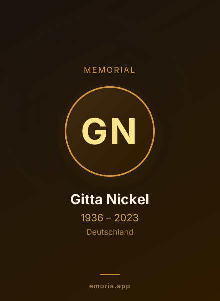 Memorial portrait of Gitta Nickel