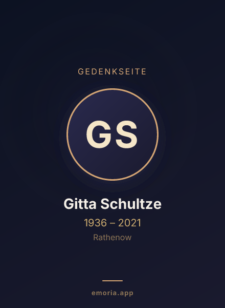 Gedenkportrait von Gitta Schultze