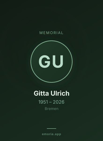 Memorial portrait of Gitta Ulrich