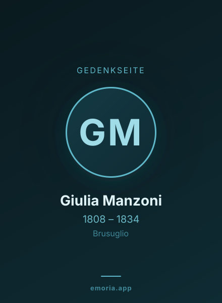 Gedenkportrait von Giulia Manzoni