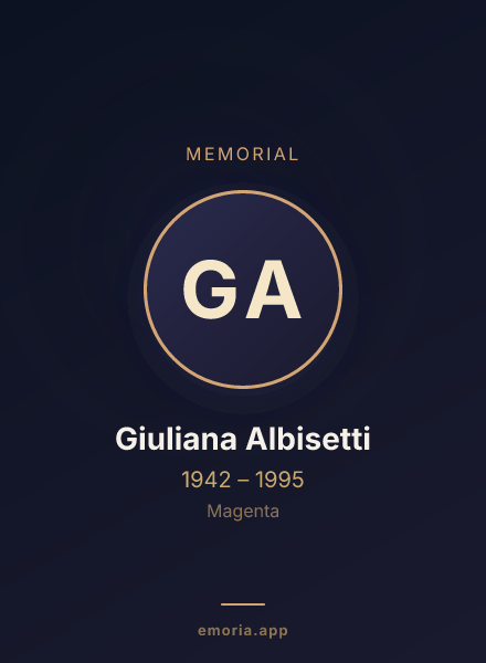 Memorial portrait of Giuliana Albisetti