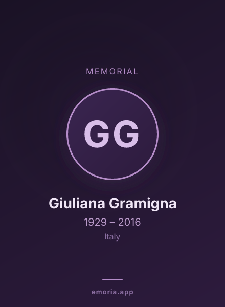Memorial portrait of Giuliana Gramigna
