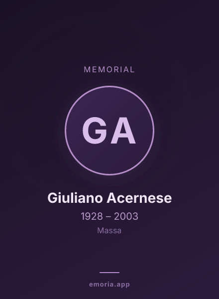 Memorial portrait of Giuliano Acernese