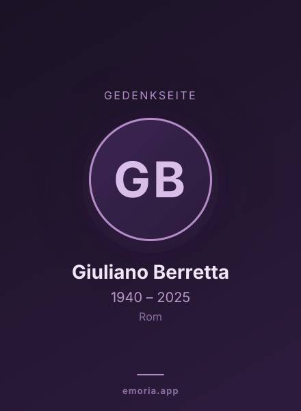 Gedenkportrait von Giuliano Berretta