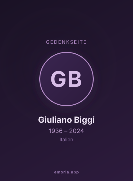 Gedenkportrait von Giuliano Biggi