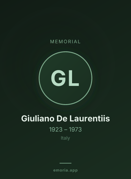 Memorial portrait of Giuliano De Laurentiis