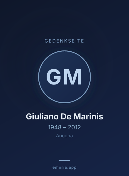 Gedenkportrait von Giuliano De Marinis