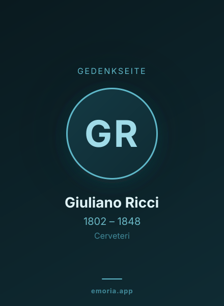 Gedenkportrait von Giuliano Ricci