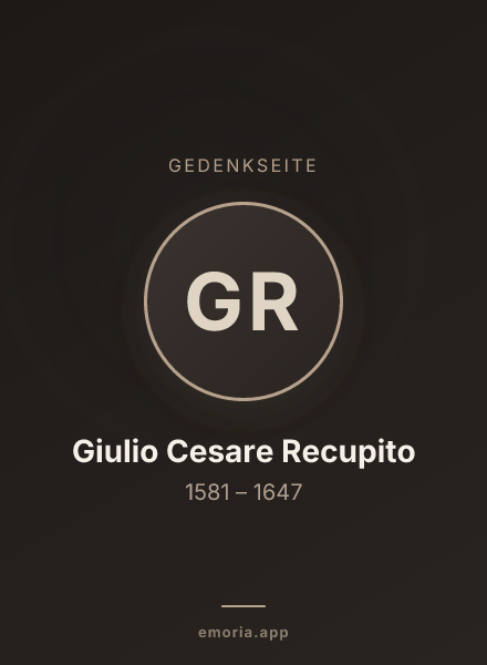 Gedenkportrait von Giulio Cesare Recupito