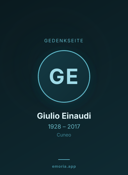Gedenkportrait von Giulio Einaudi