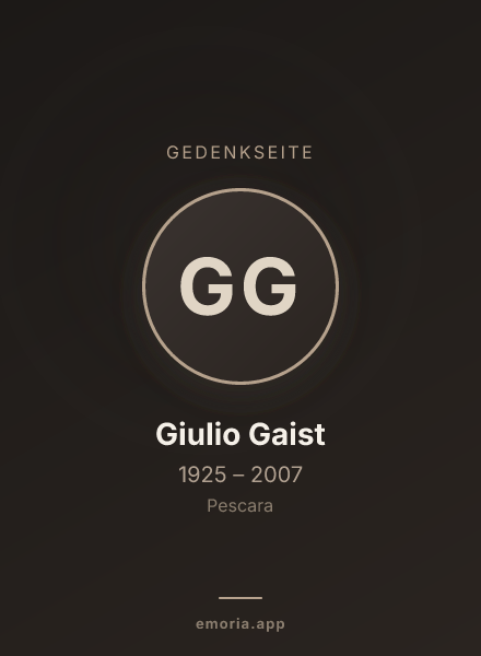 Gedenkportrait von Giulio Gaist
