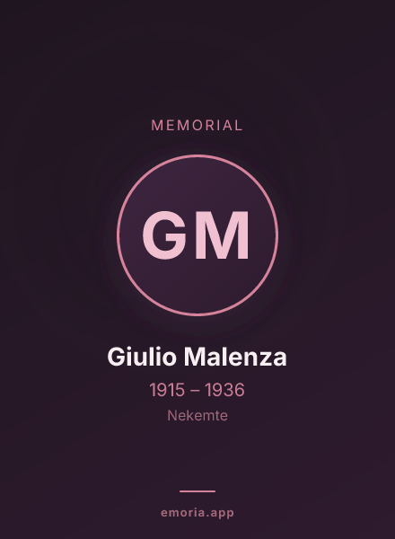Memorial portrait of Giulio Malenza