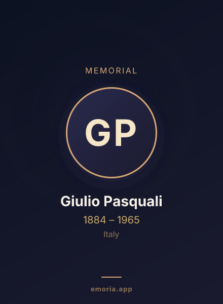 Memorial portrait of Giulio Pasquali
