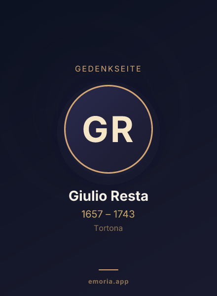Gedenkportrait von Giulio Resta