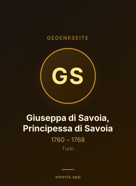 Gedenkportrait von Giuseppa di Savoia, Principessa di Savoia