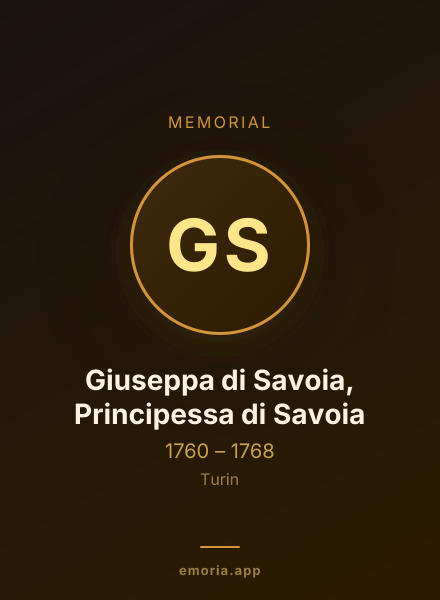 Memorial portrait of Giuseppa di Savoia, Principessa di Savoia