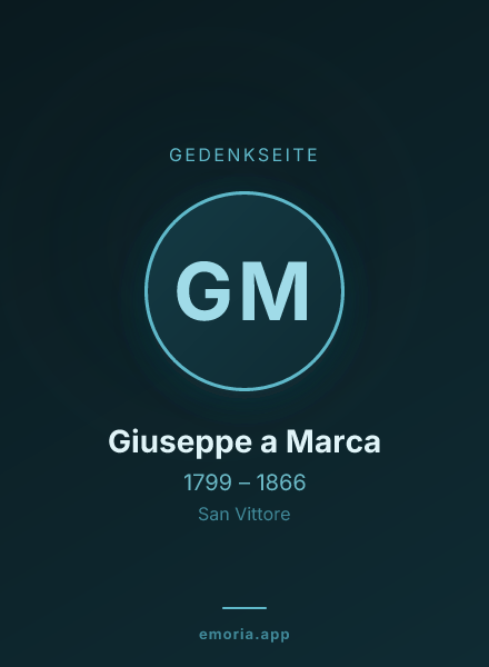 Gedenkportrait von Giuseppe a Marca
