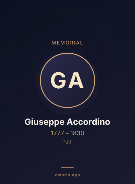 Memorial portrait of Giuseppe Accordino