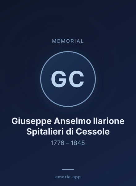 Memorial portrait of Giuseppe Anselmo Ilarione Spitalieri di Cessole