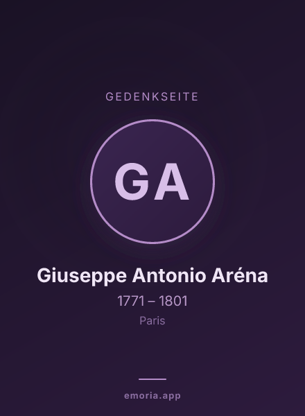 Gedenkportrait von Giuseppe Antonio Aréna