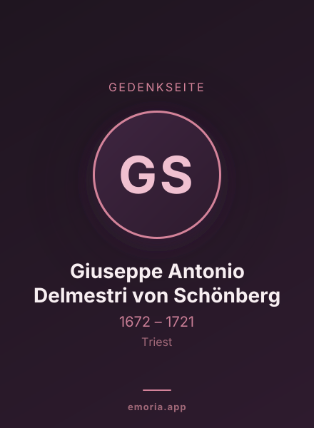 Gedenkportrait von Giuseppe Antonio Delmestri von Schönberg