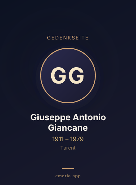 Gedenkportrait von Giuseppe Antonio Giancane