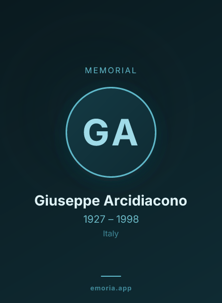 Memorial portrait of Giuseppe Arcidiacono