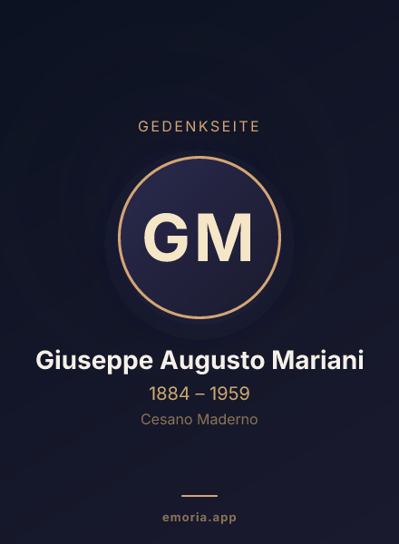 Gedenkportrait von Giuseppe Augusto Mariani