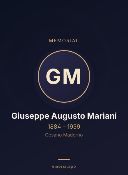 Memorial portrait of Giuseppe Augusto Mariani