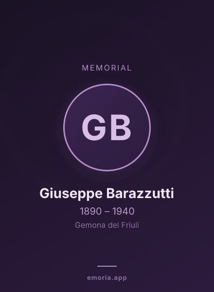 Memorial portrait of Giuseppe Barazzutti