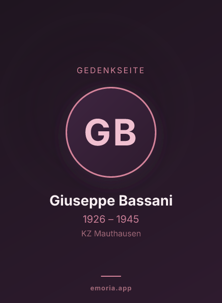 Gedenkportrait von Giuseppe Bassani