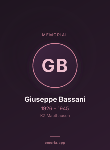Memorial portrait of Giuseppe Bassani