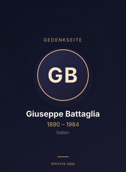Gedenkportrait von Giuseppe Battaglia