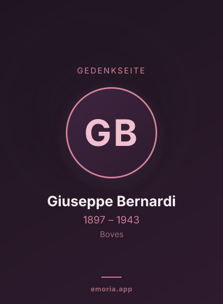Gedenkportrait von Giuseppe Bernardi